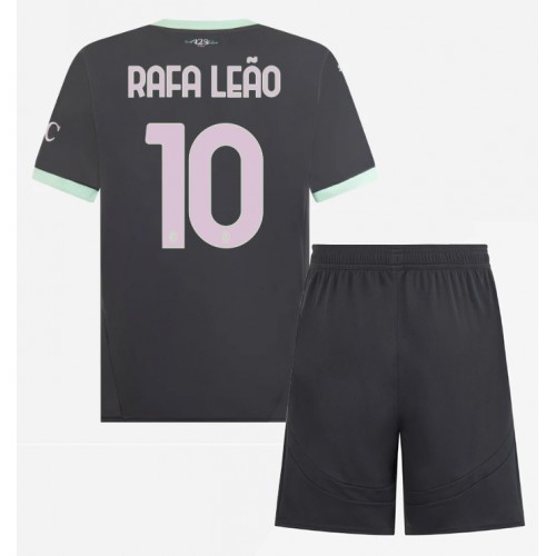 Fotballdrakt Barn AC Milan Rafael Leao #10 Tredjedraktsett 2024-25 Kortermet (+ Korte bukser)